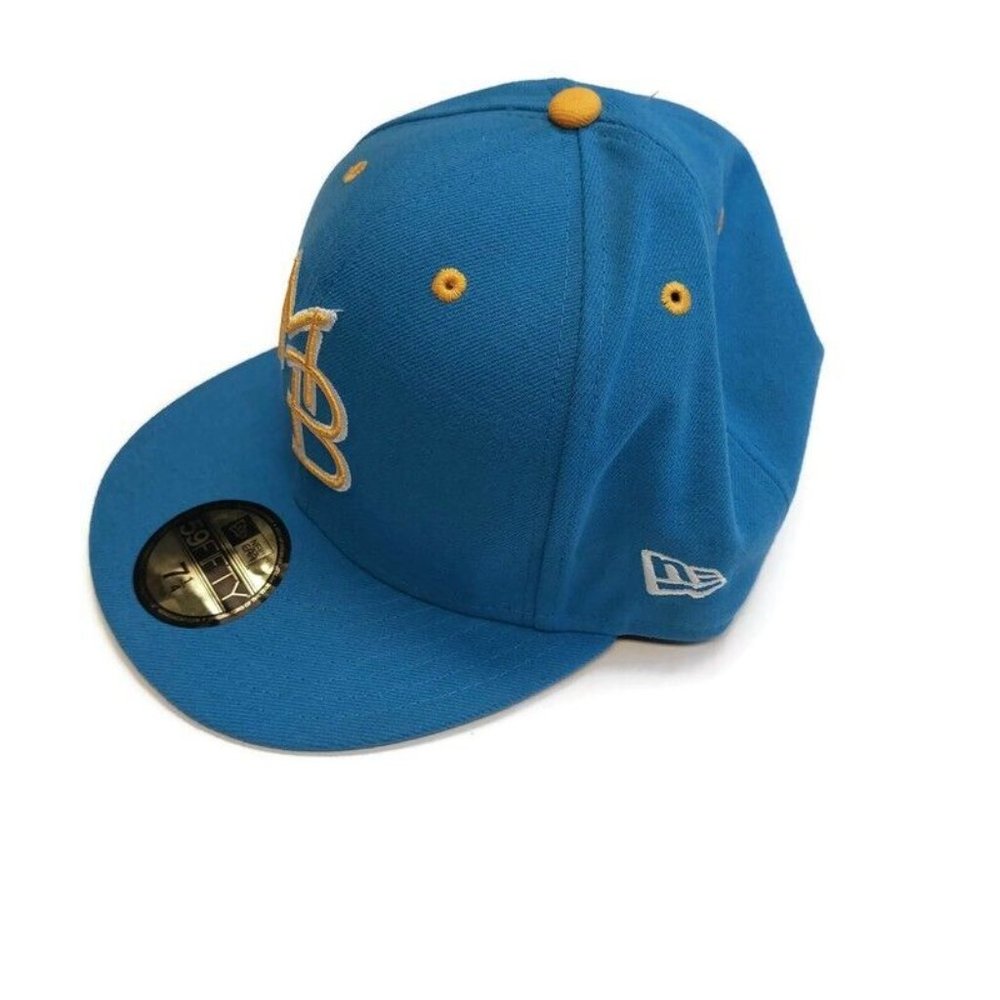 59Fifty Size 7 1/4 New Era Myrtle Beach Pelicans Fitted Hat Cap Blue - Picture 5 of 7